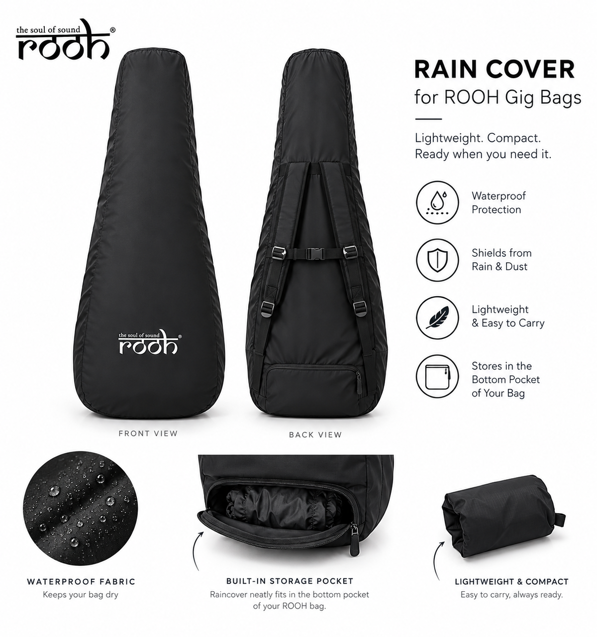 ROOH Raincover Guitar gig Bags
